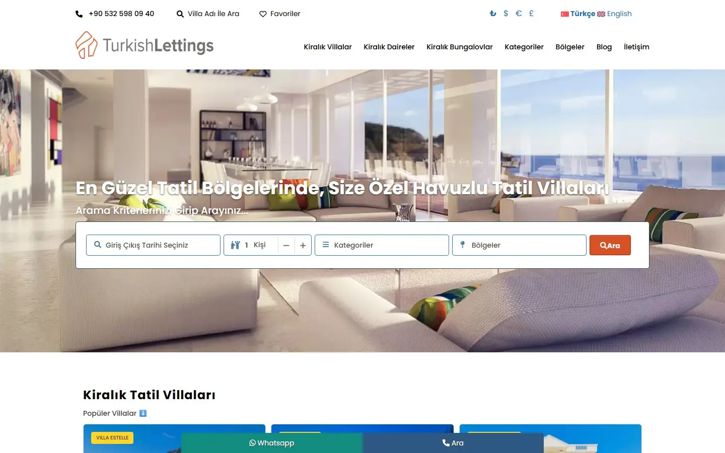 Turkish Lettings website