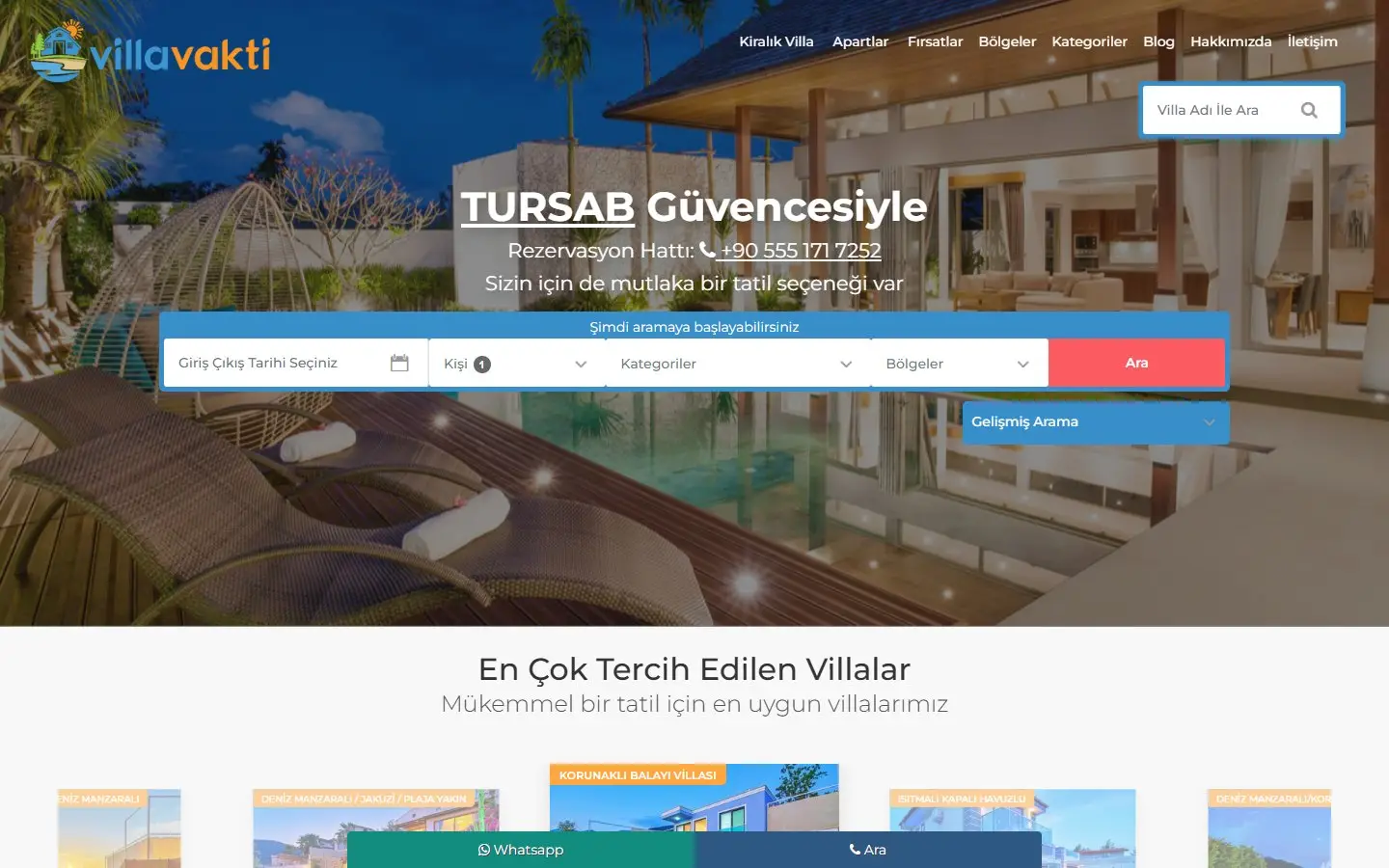 Villa Vakti website