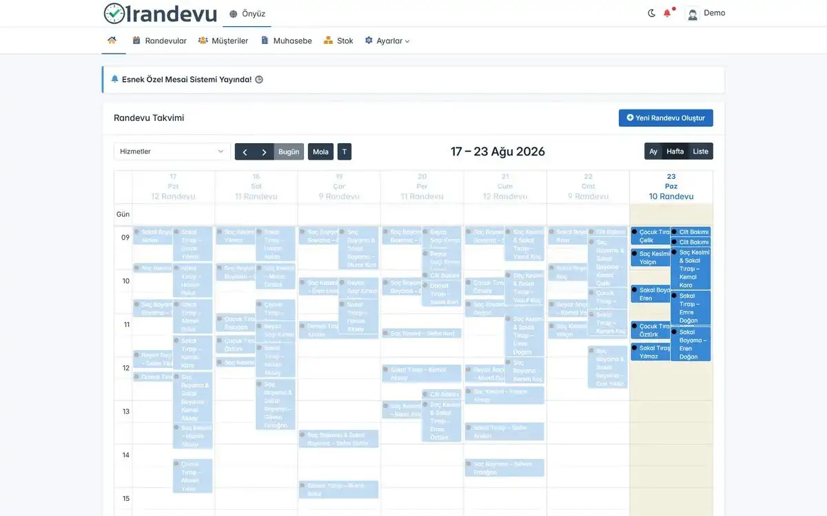 1randevu ekran görüntüsü