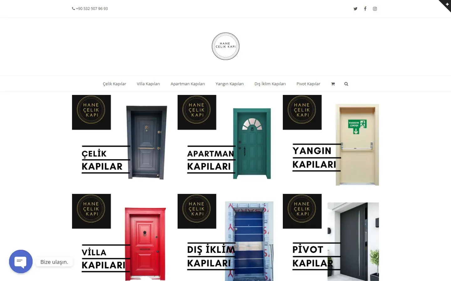 Hane Çelik Kapı web sitesi