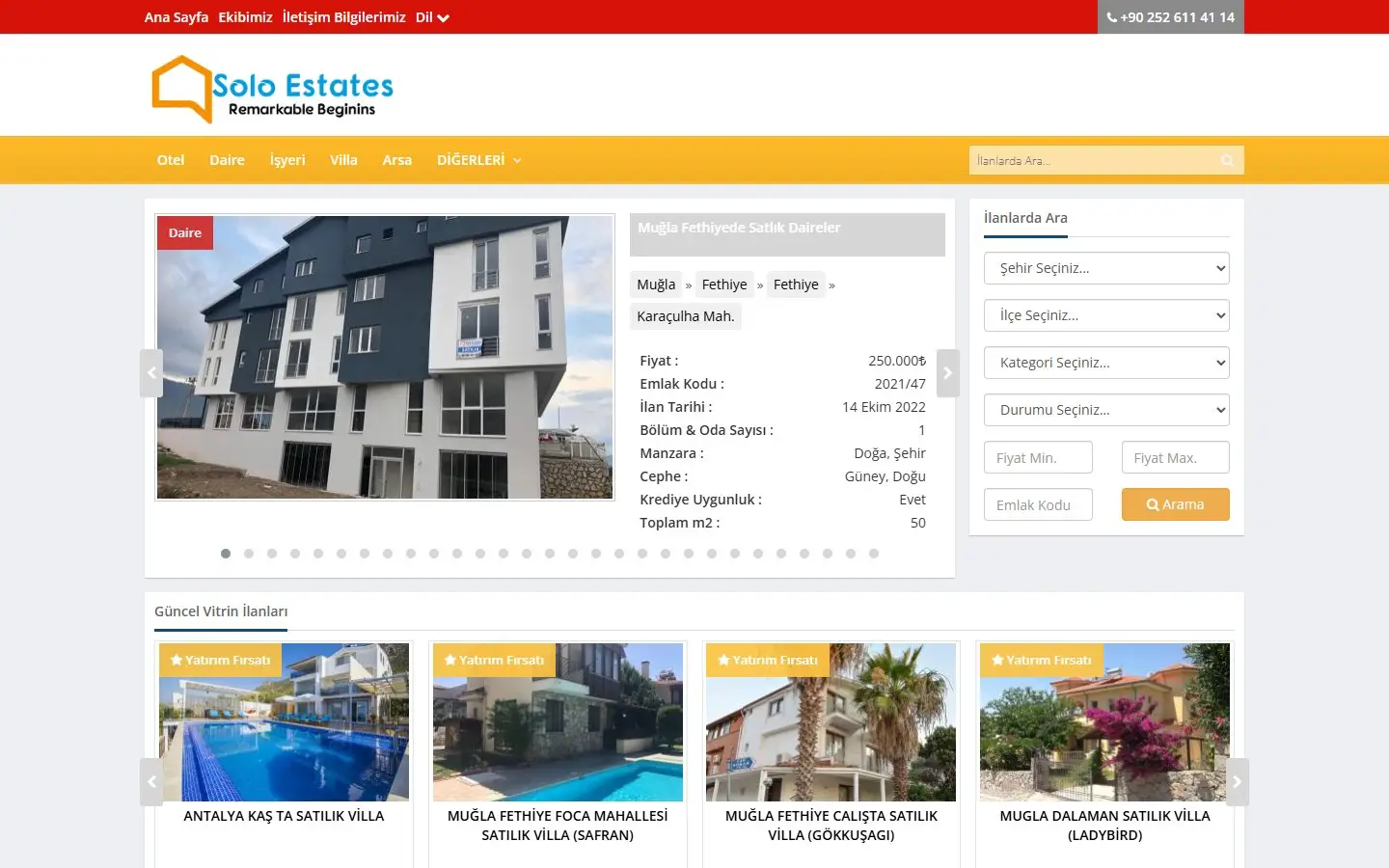 Solo Estates website