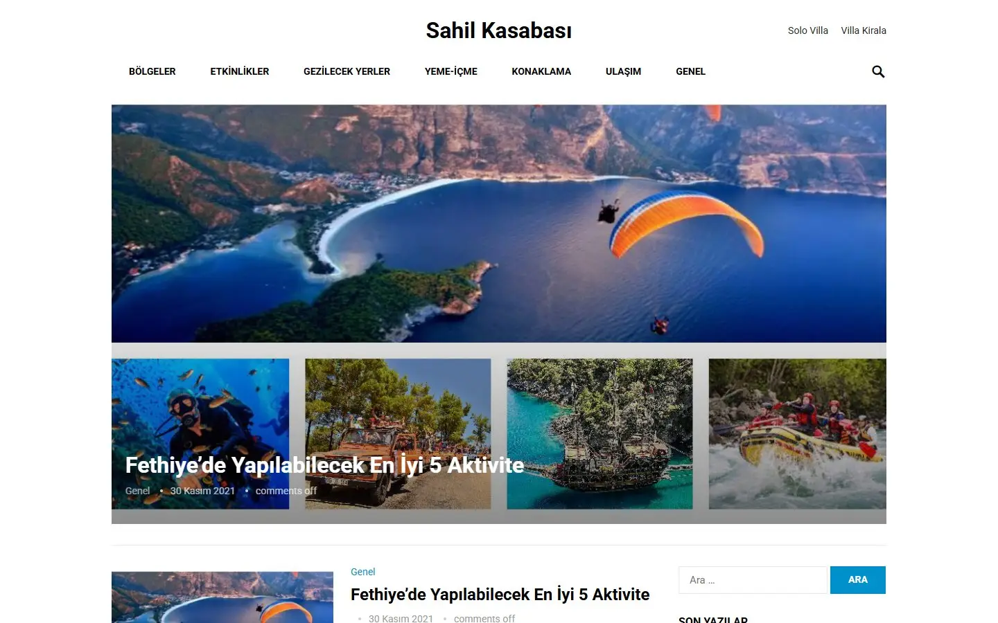 Sahil Kasabası web sitesi