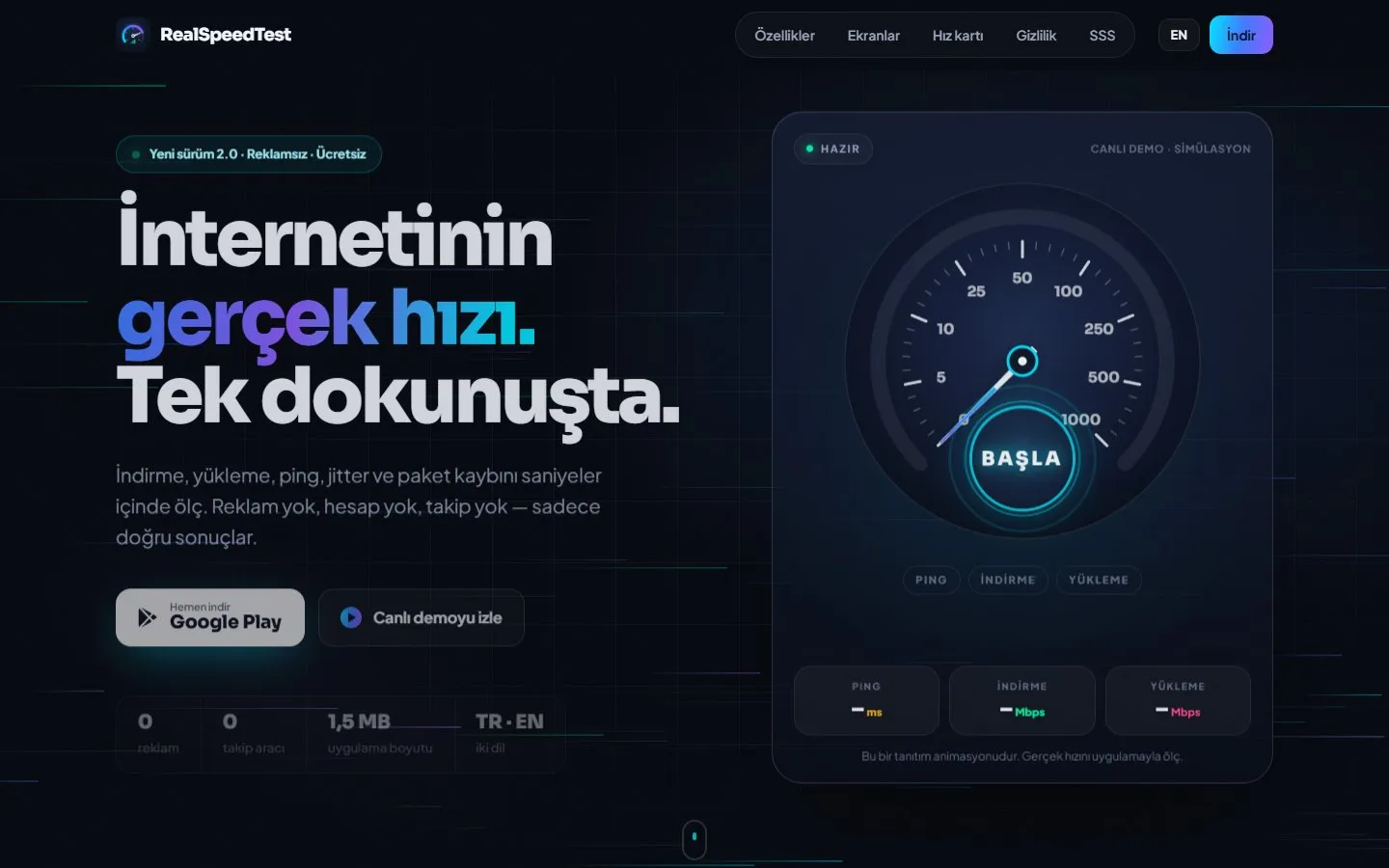 RealSpeedTest ekran görüntüsü