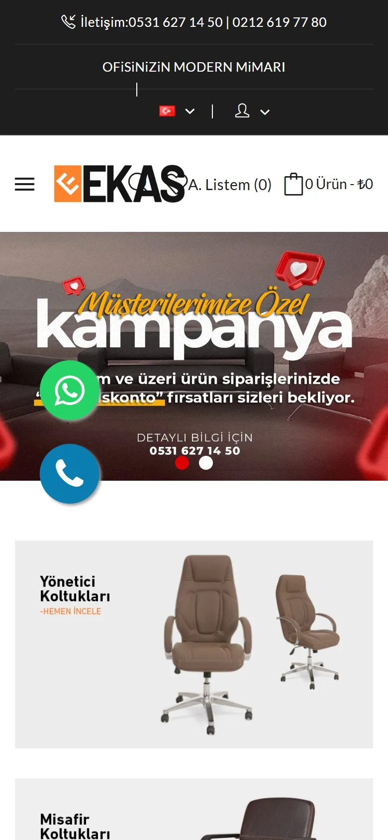 Ekas Ofis mobile view