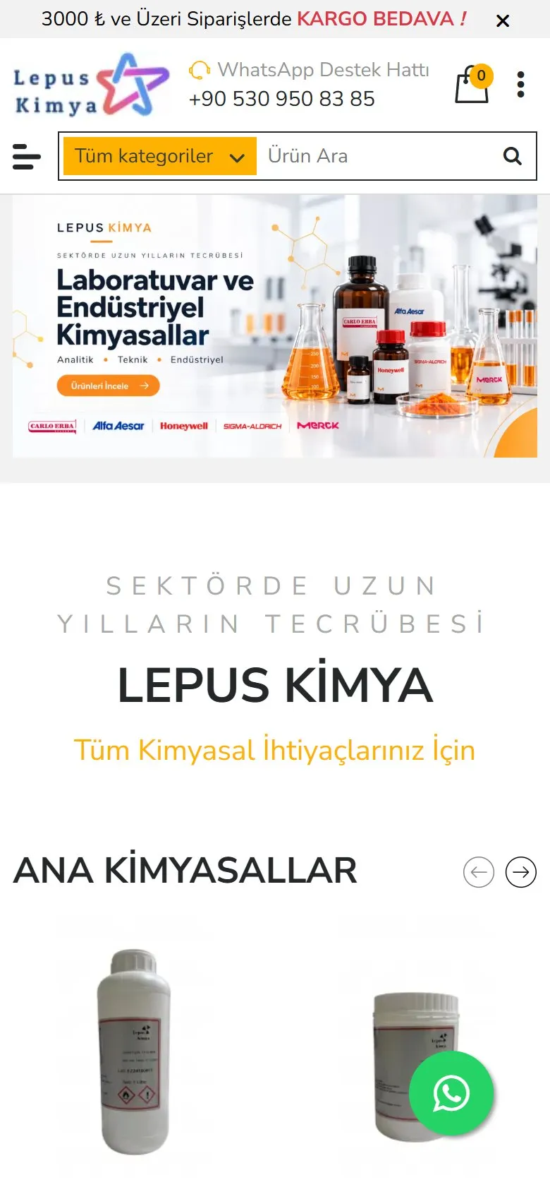 Lepus Kimya mobile view