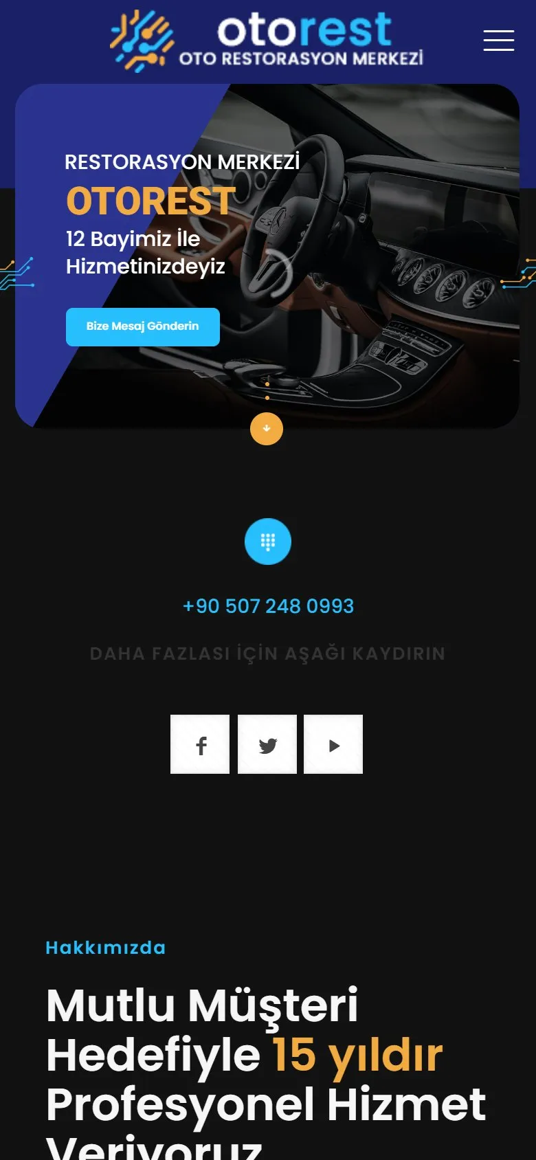 Oto Rest mobile view