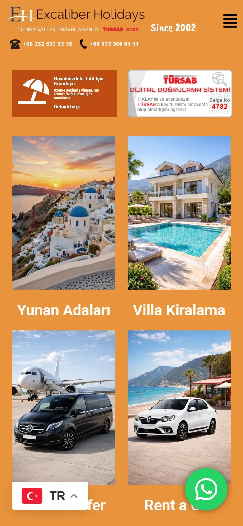 Excaliber Holiday mobil görünüm