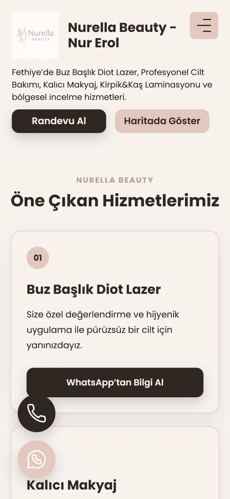 Nurella Beauty mobile view