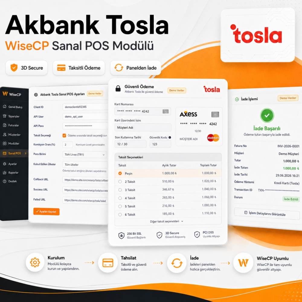 WiseCP Tosla İşim Sanal POS Ödeme Modülü